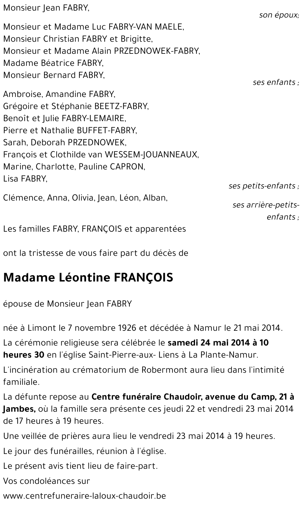 Léontine FRANÇOIS