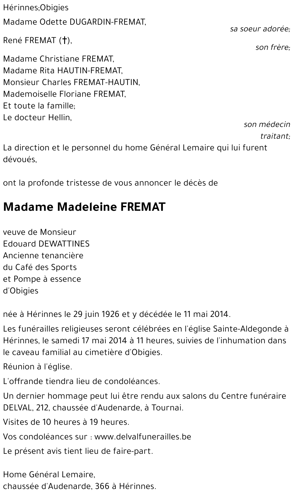 Madeleine FREMAT