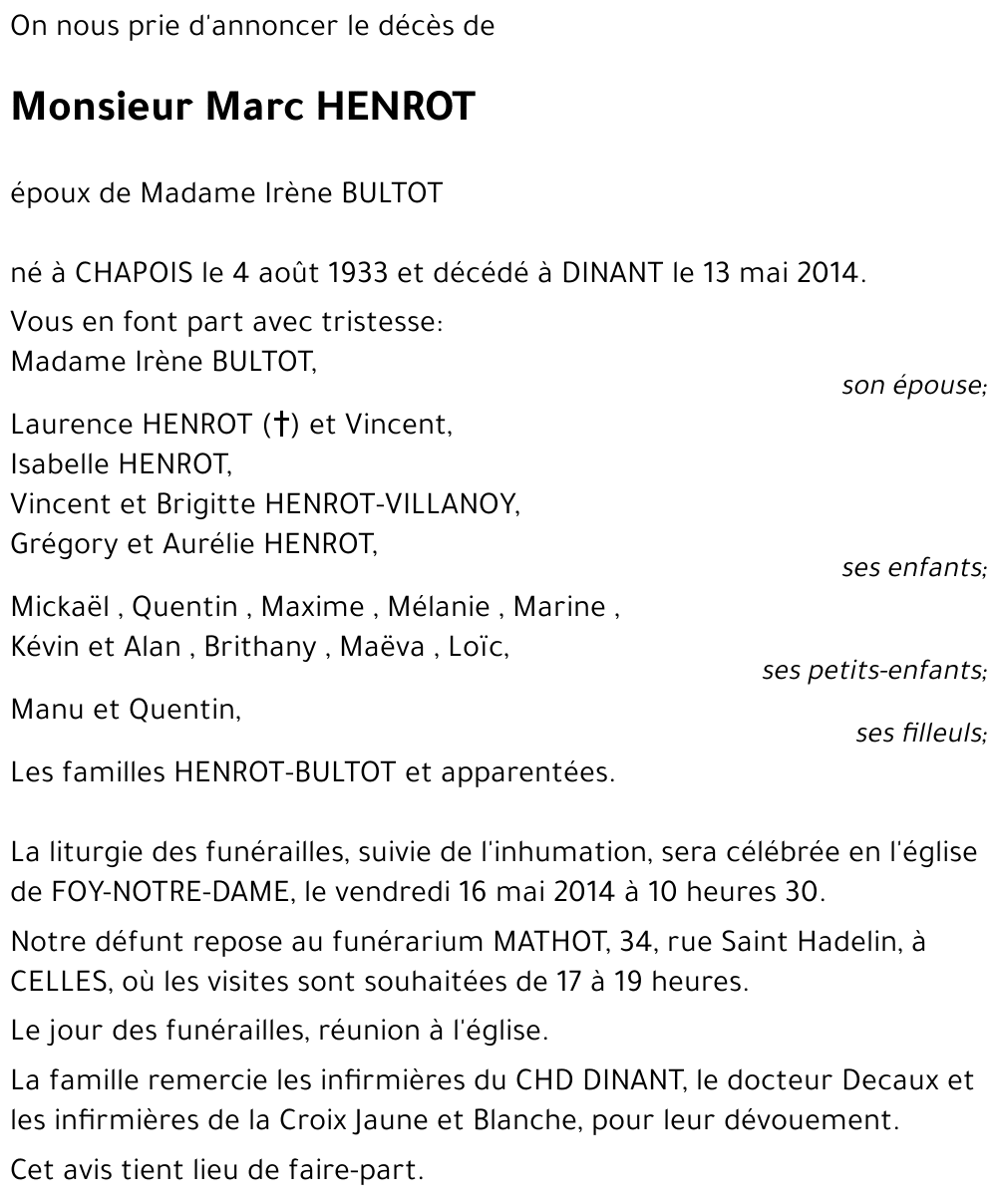 MARC HENROT