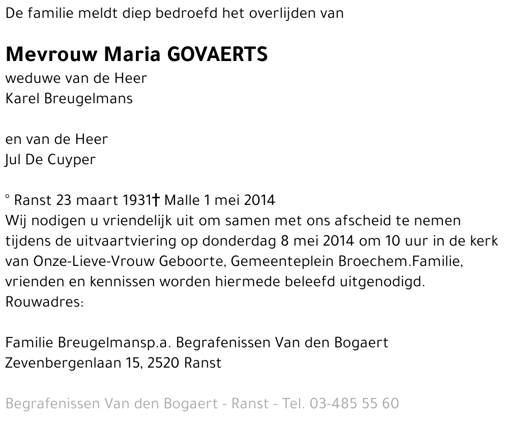 Maria Govaerts