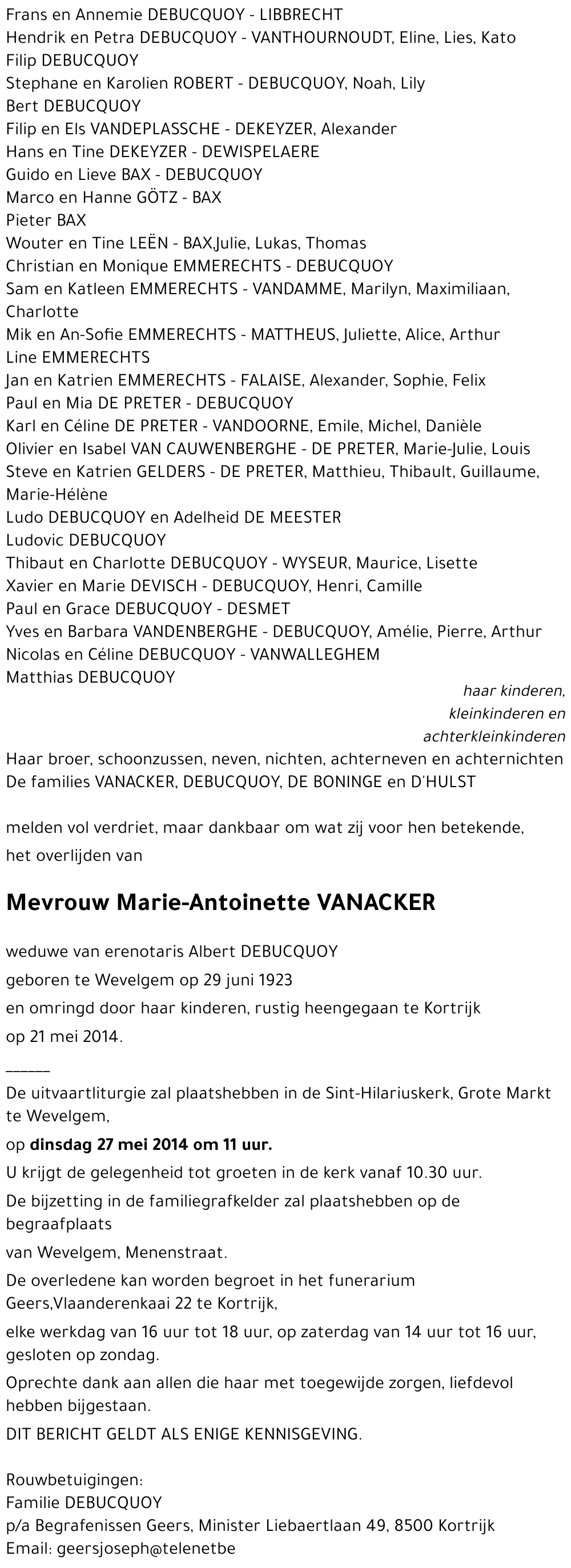 Marie-Antoinette VANACKER