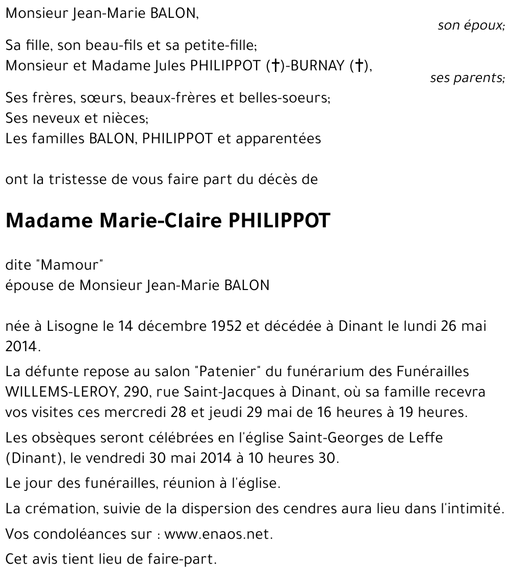 Marie-Claire PHILIPPOT