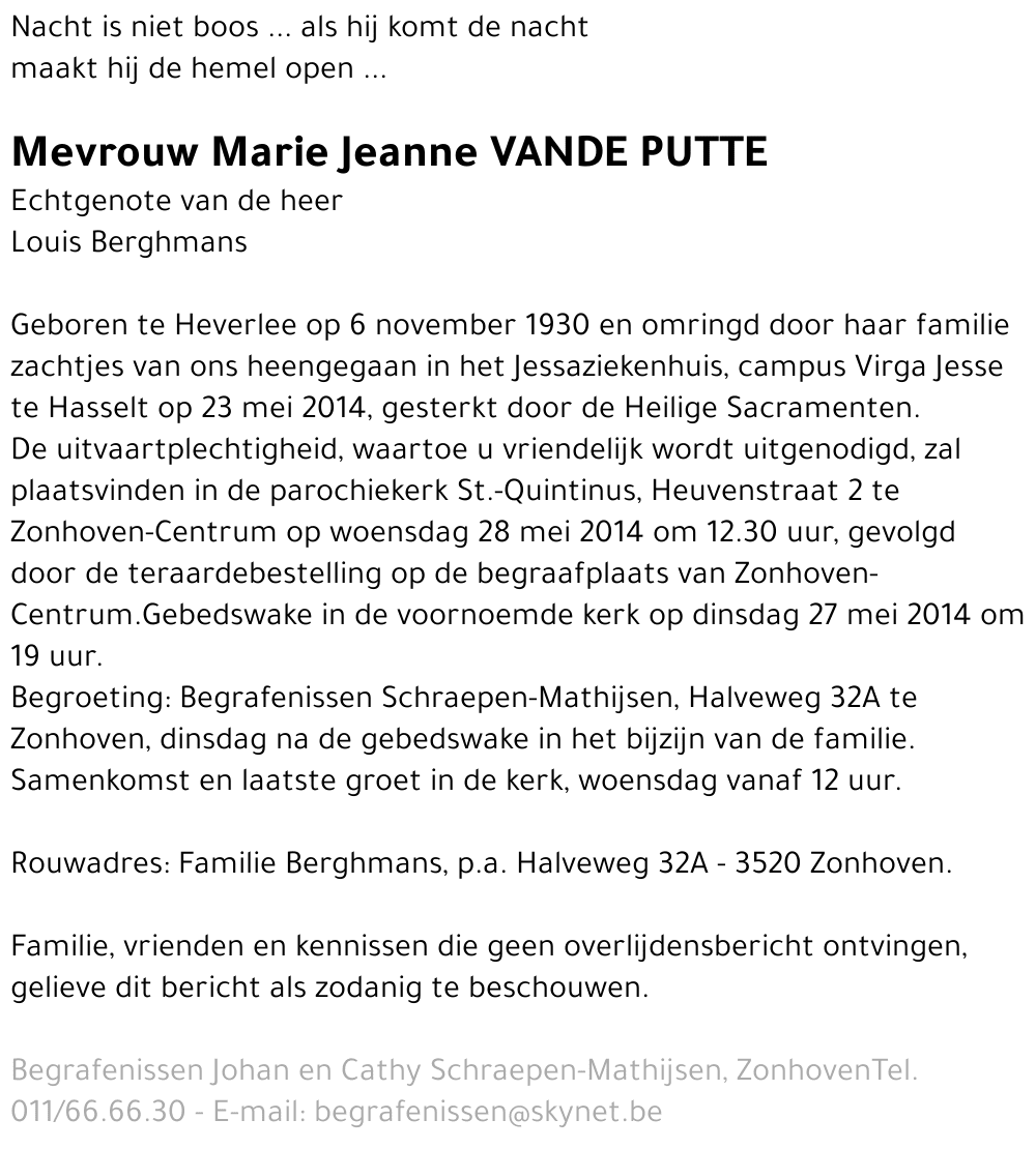 Marie Jeanne Vande Putte