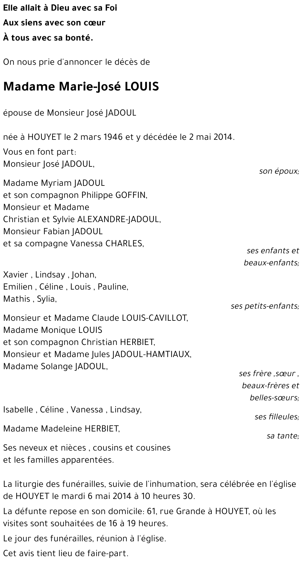 Marie josé louis
