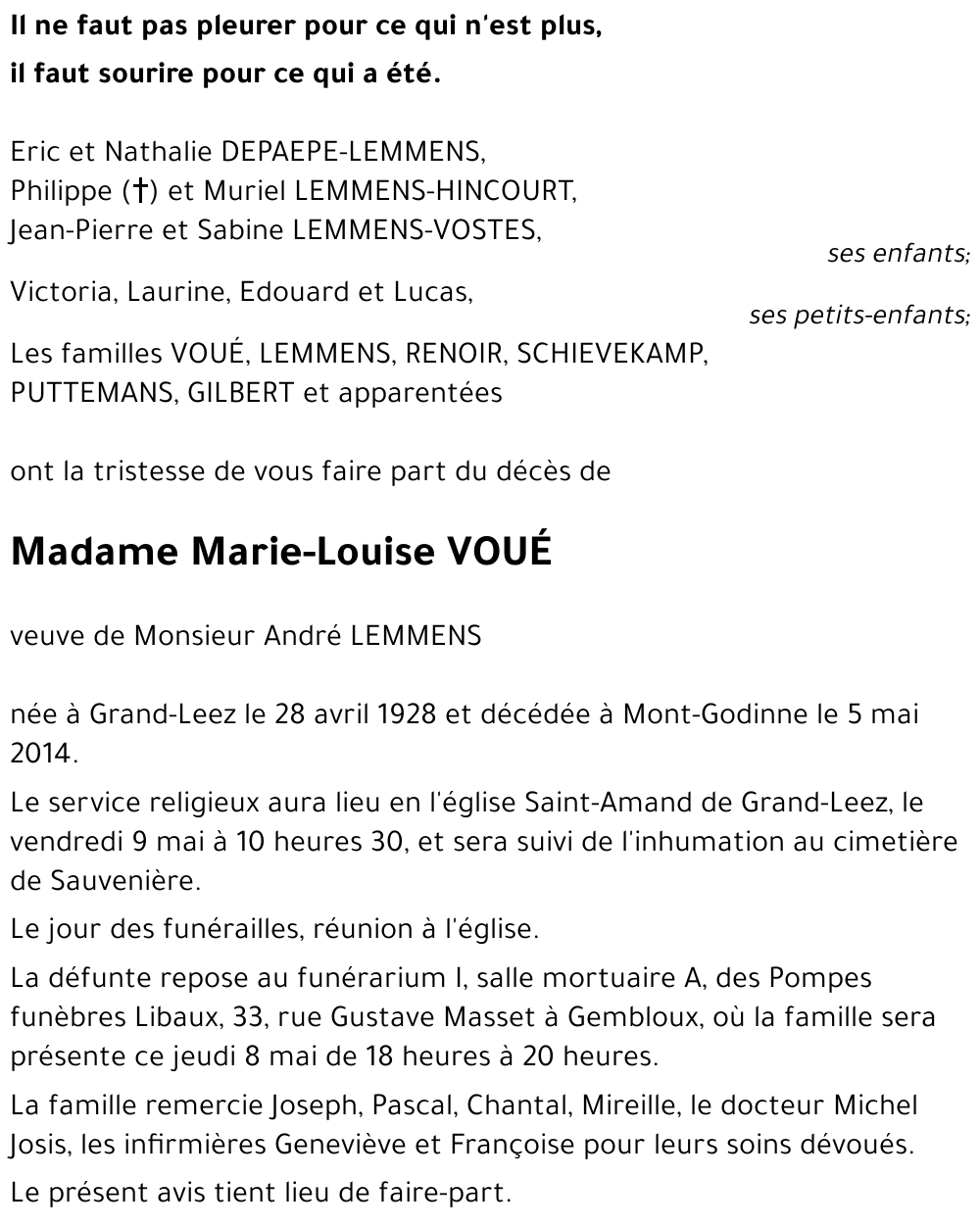 Marie-Louise VOUE