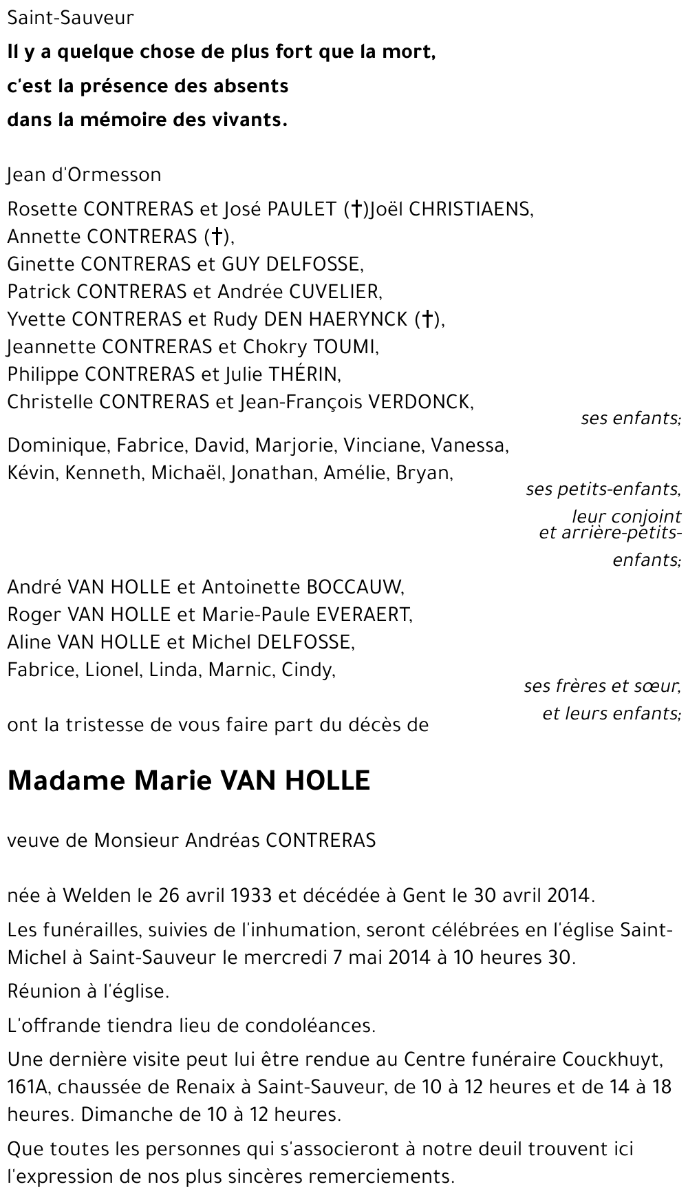 Marie VAN HOLLE