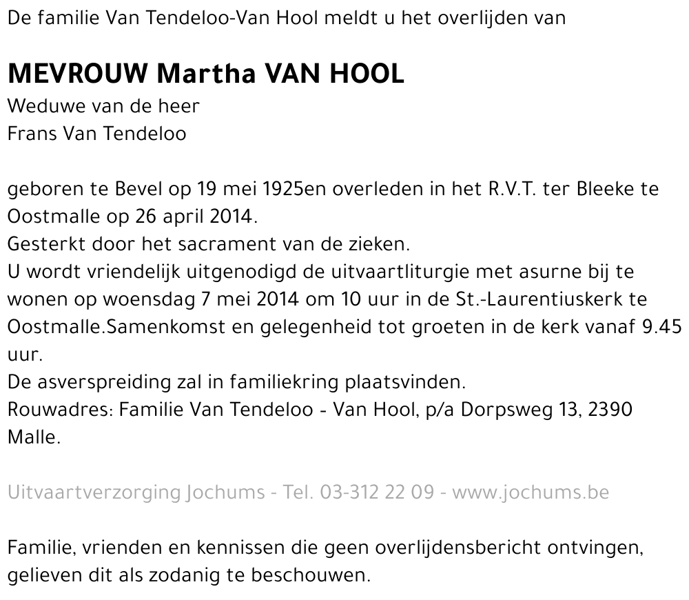 Martha Van Hool
