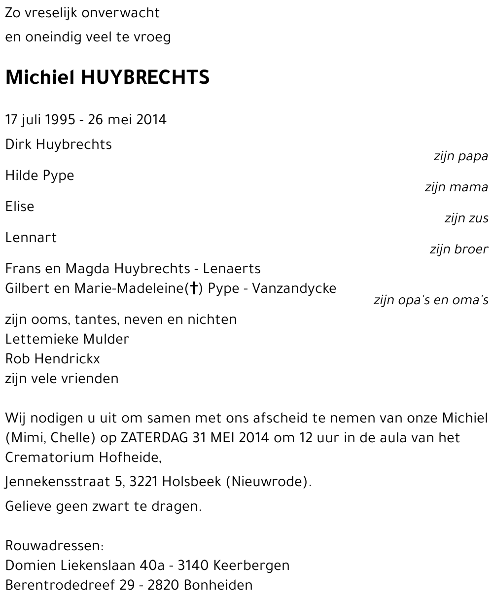 Michiel HUYBRECHTS