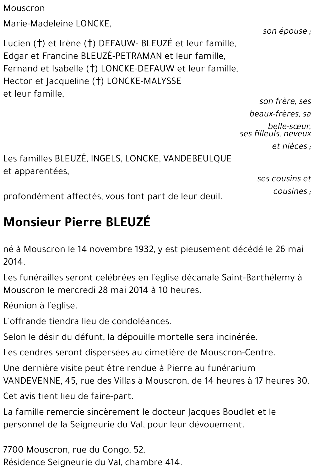 Pierre BLEUZÉ
