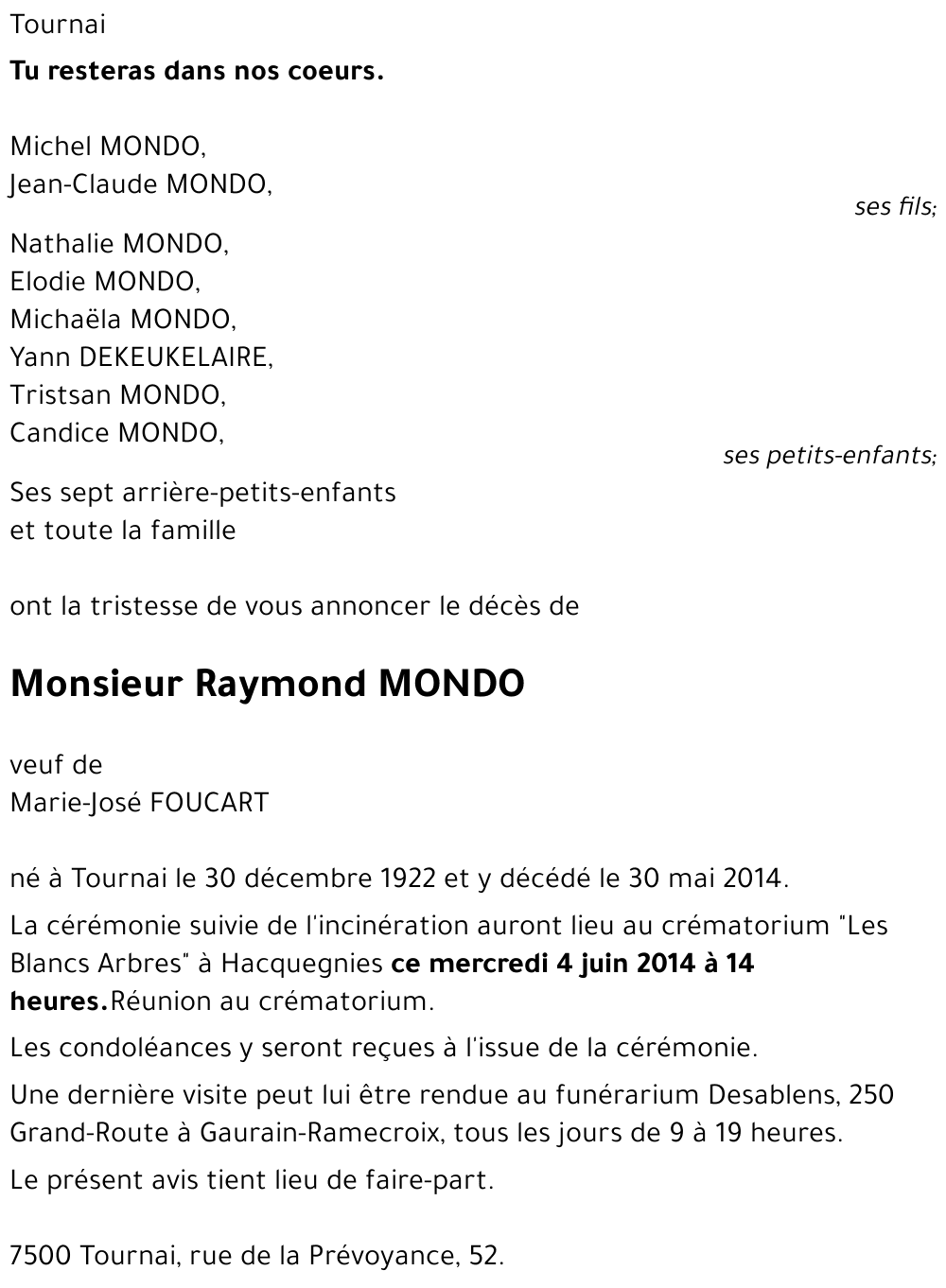 Raymond MONDO