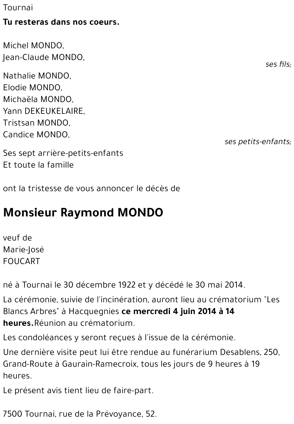 Raymond MONDO
