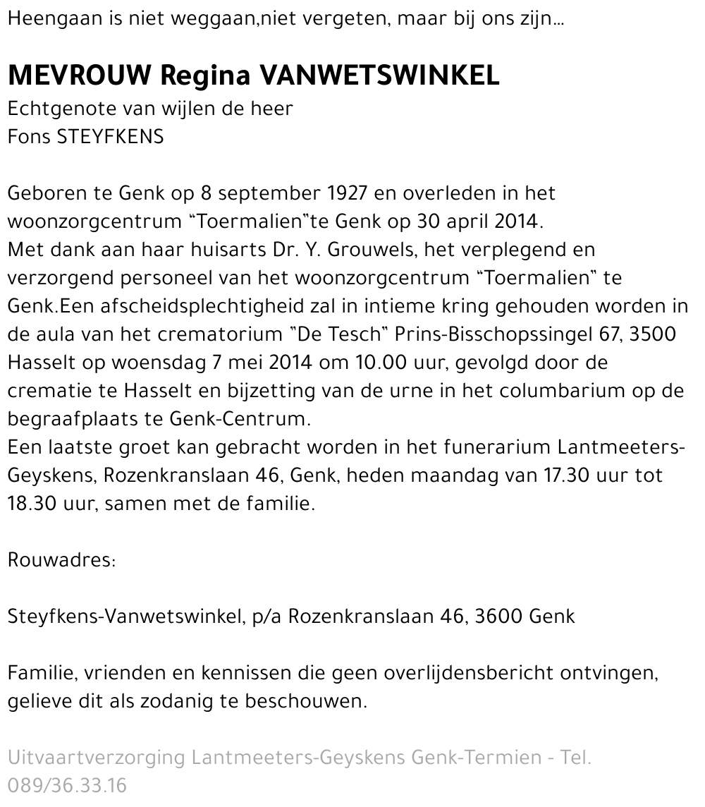 Regina VANWETSWINKEL