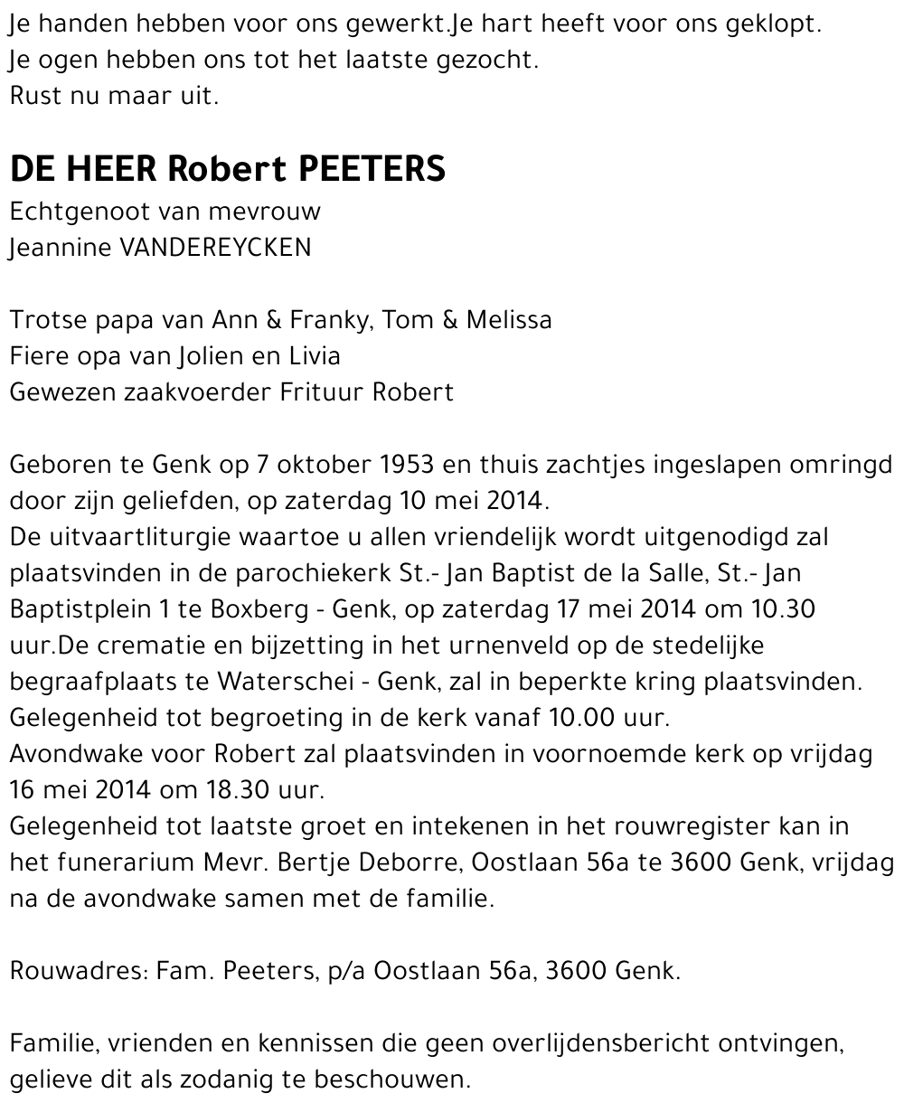 Robert PEETERS