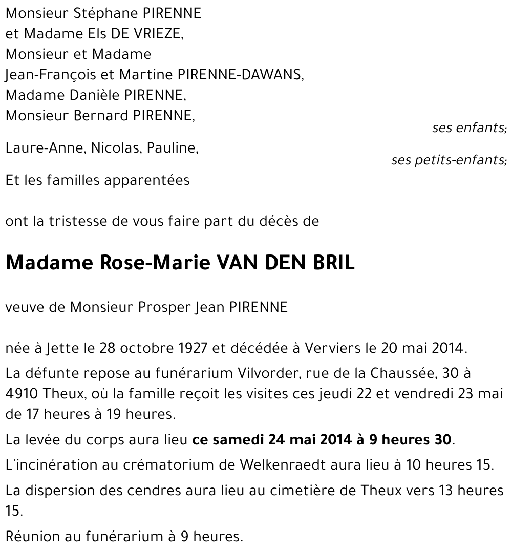 Rose-Marie VAN DEN BRIL