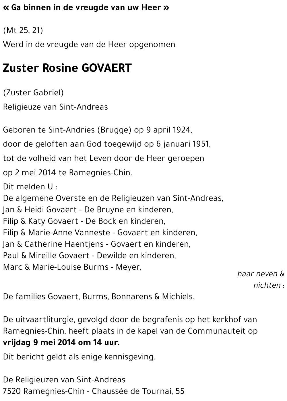 Rosine GOVAERT