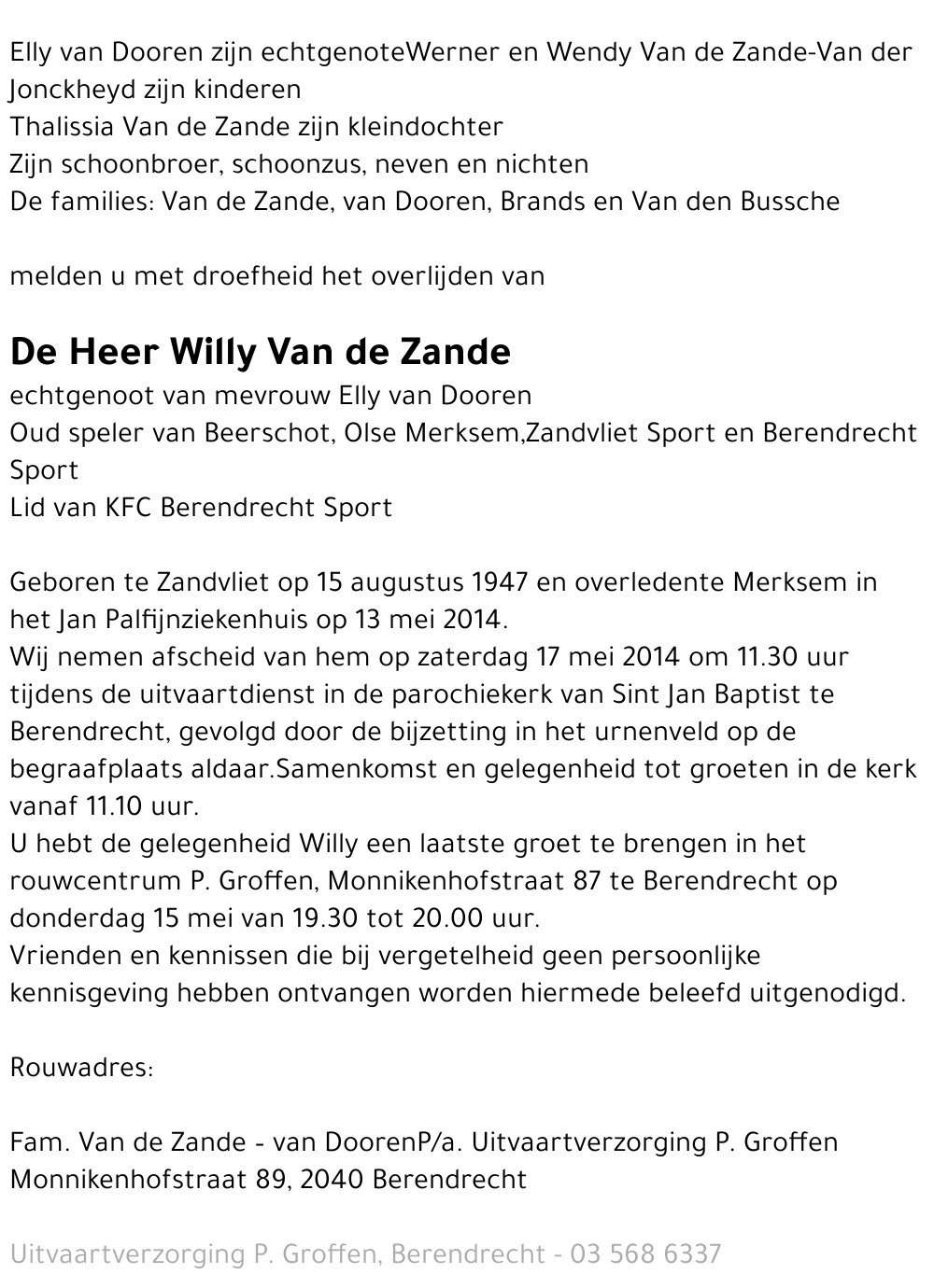 Willy Van de Zande
