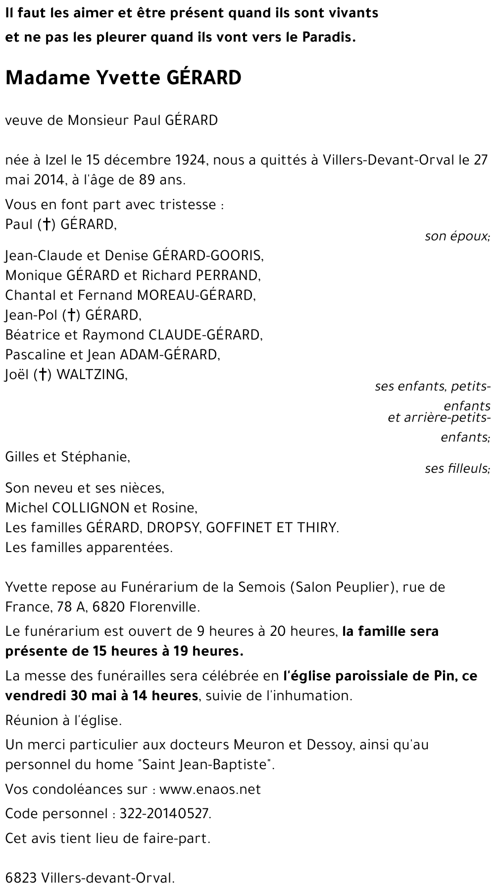 Yvette GÉRARD