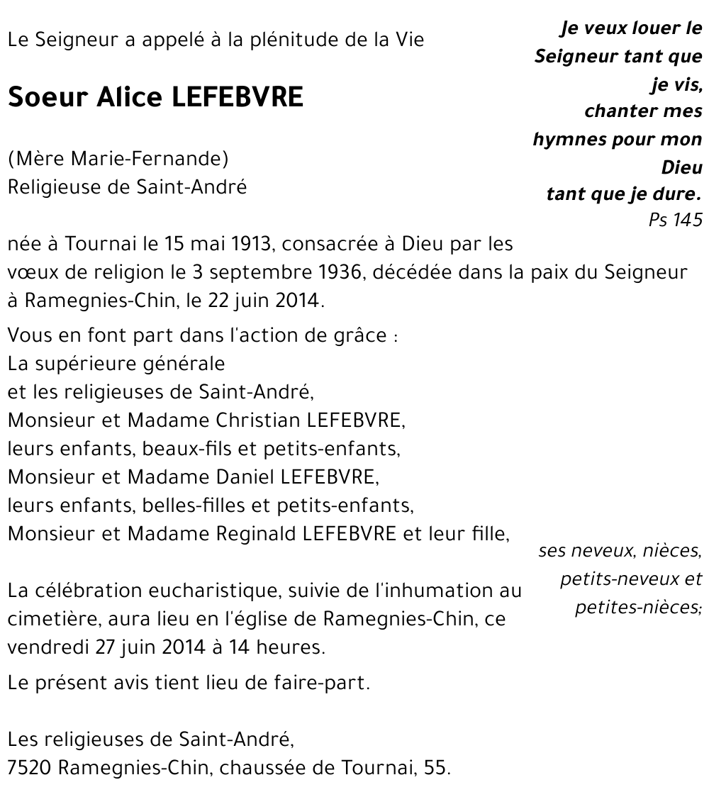 Alice LEFEBVRE