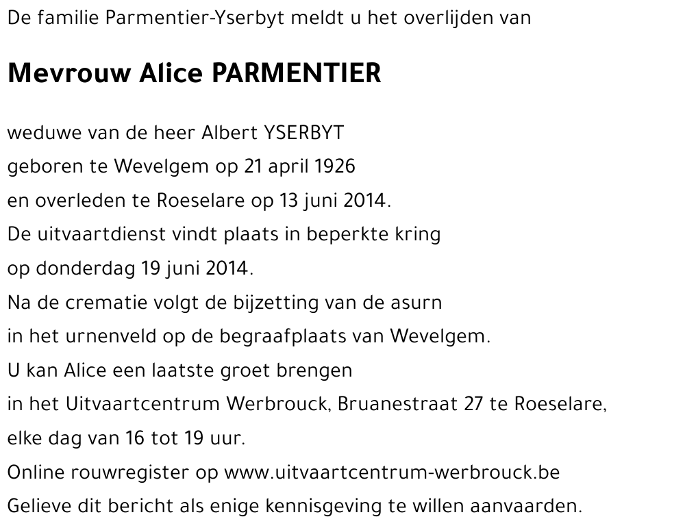 Alice PARMENTIER