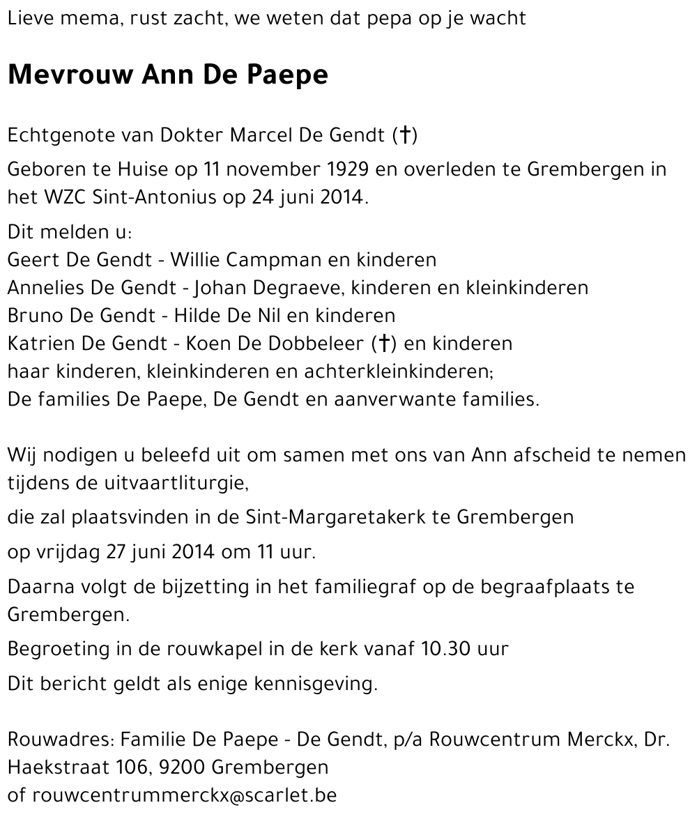 Ann De Paepe