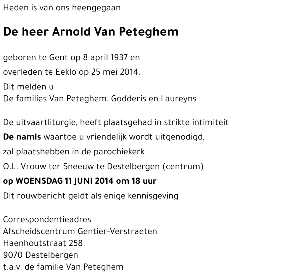 Arnold Van Peteghem