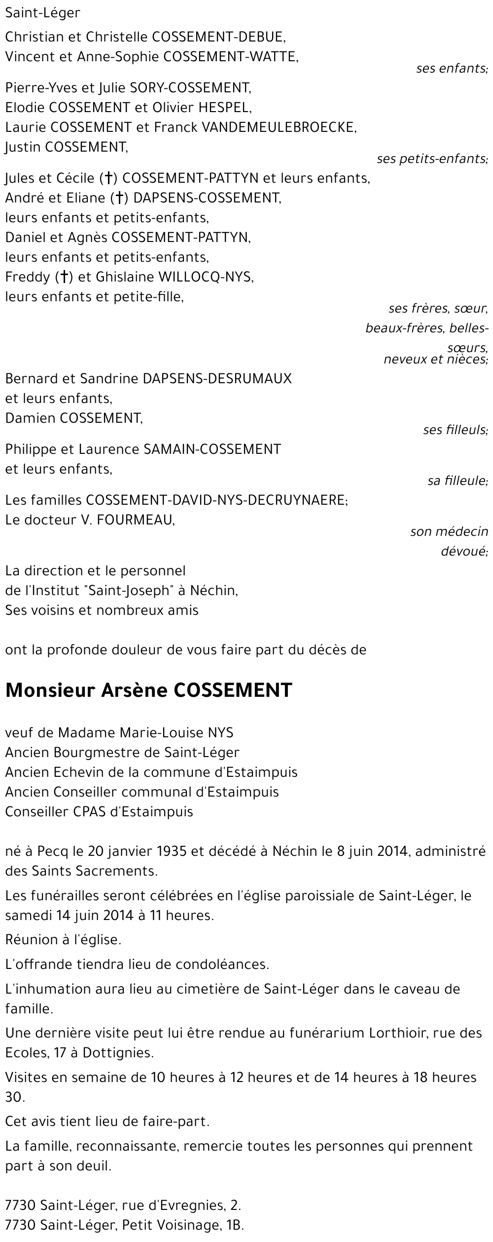 Arsène COSSEMENT