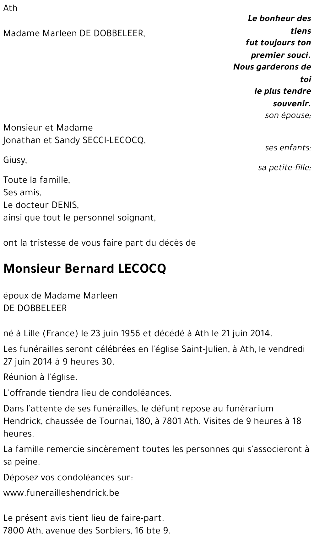 Bernard LECOCQ