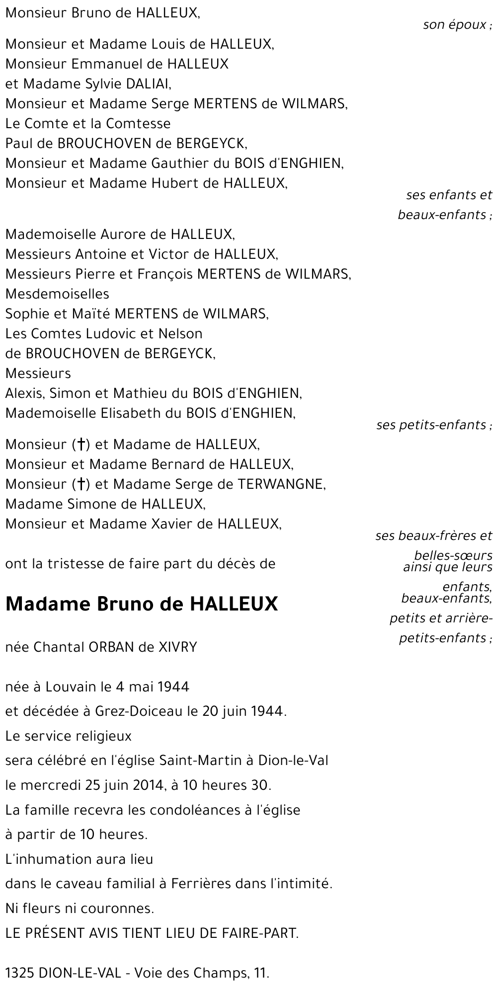 Chantal ORBAN de XIVRY