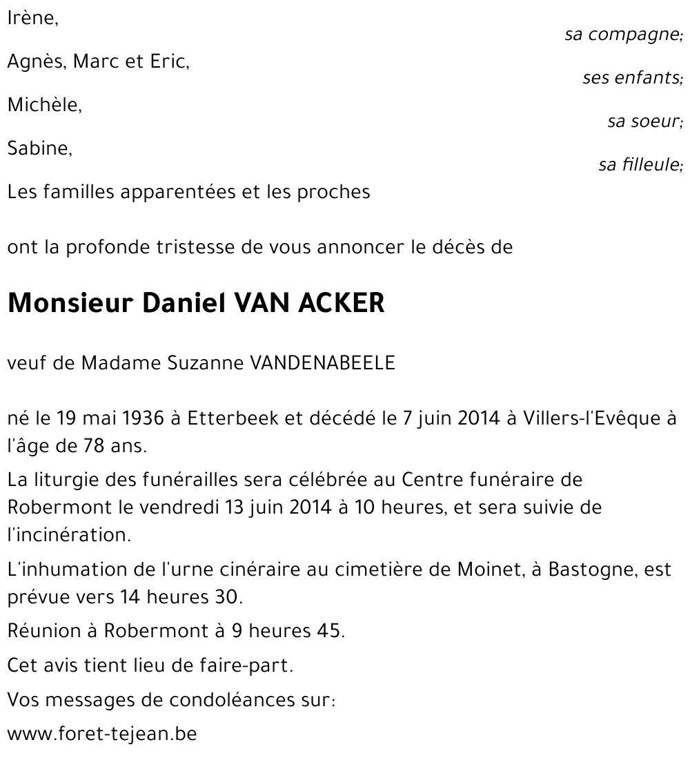 Daniel VAN ACKER