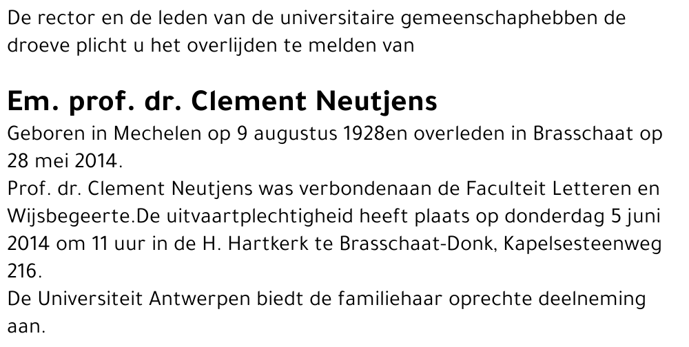 Em. prof. dr. Clement Neutjens