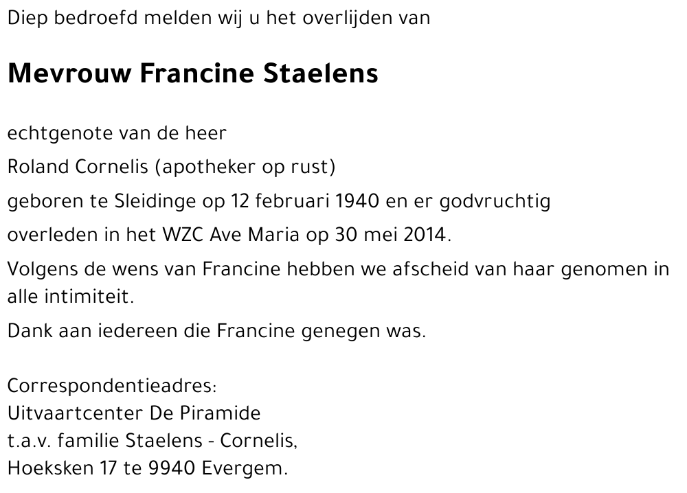 Francine Staelens