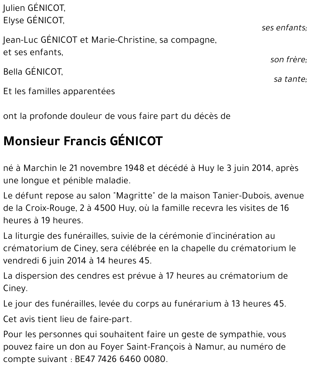 Francis GÉNICOT