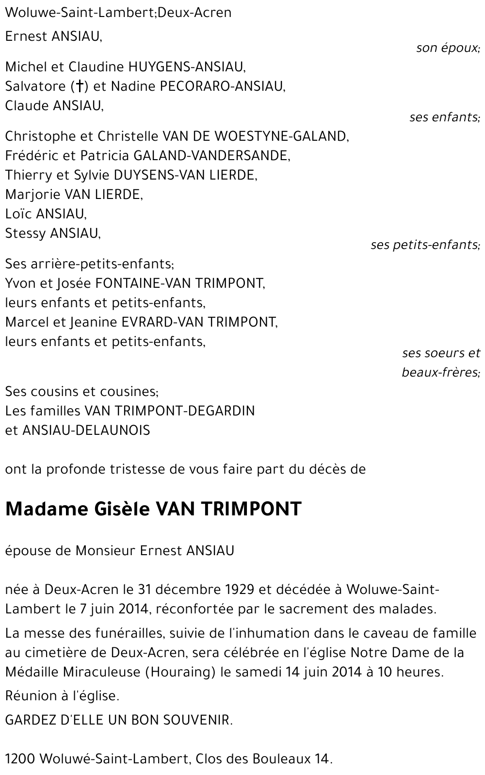 Gisèle VAN TRIMPONT