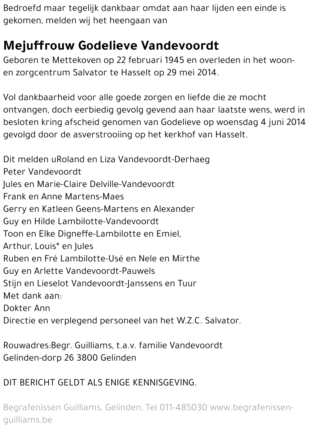 Godelieve Vandevoordt Vandevoordt