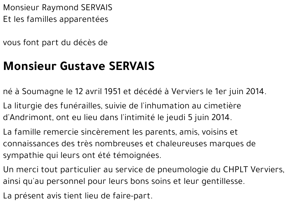 Gustave SERVAIS