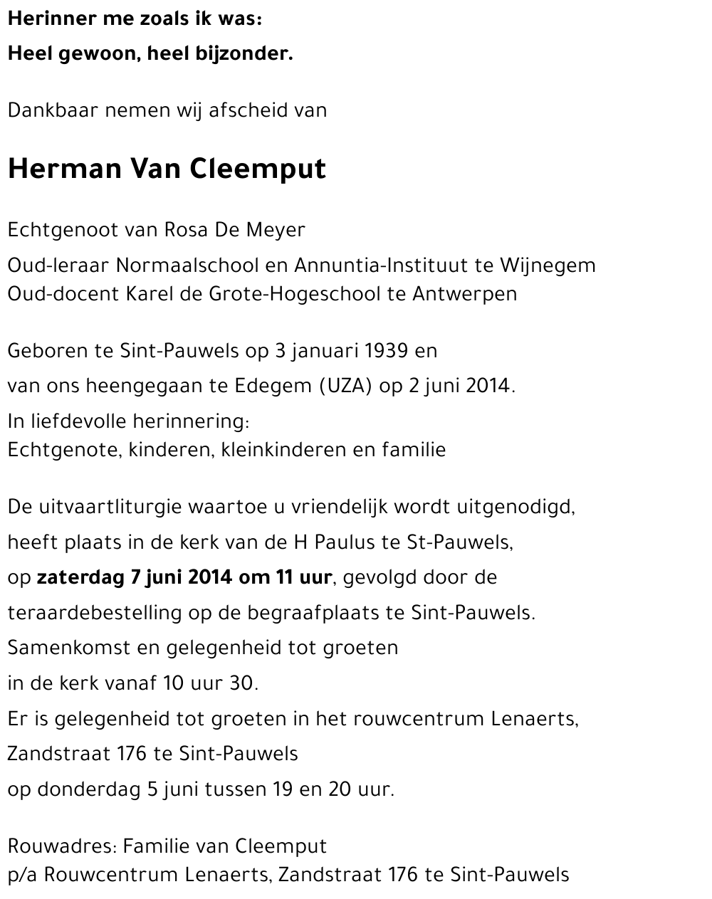 Herman Van Cleemput