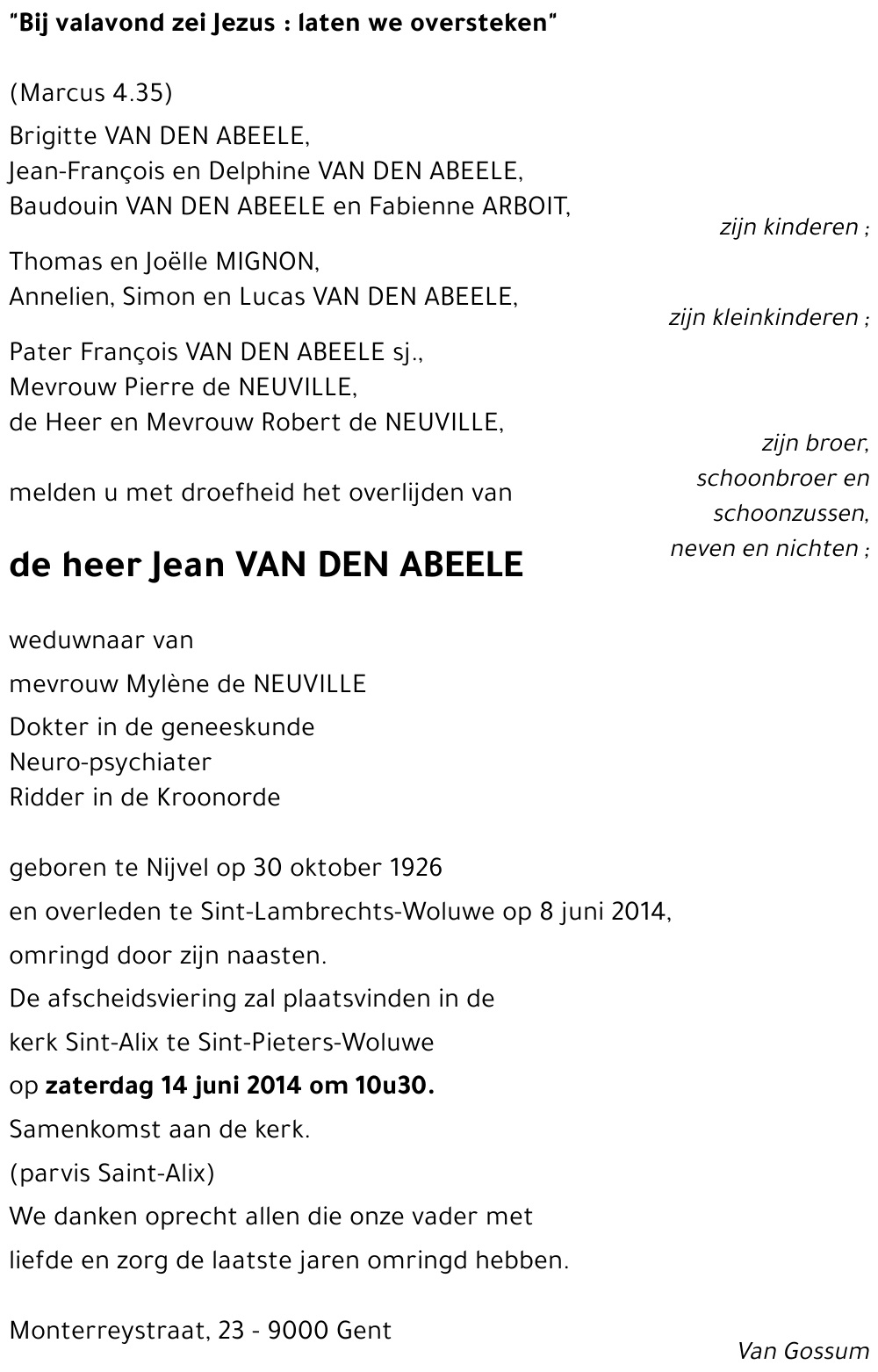 Jean VAN DEN ABEELE