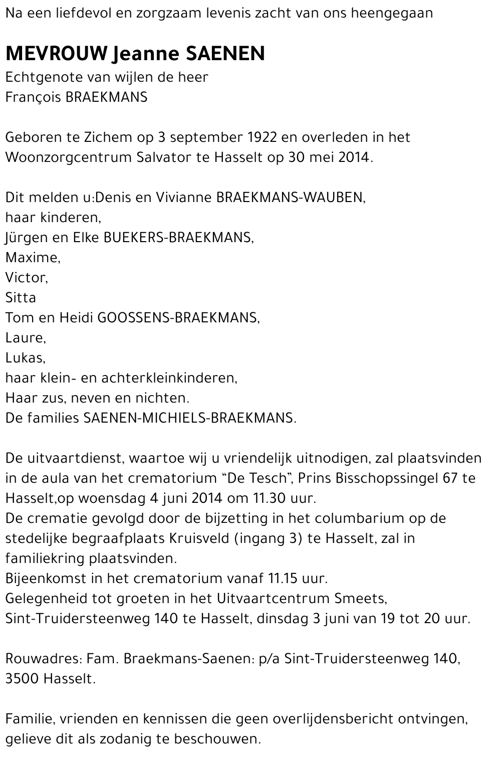 Jeanne Saenen