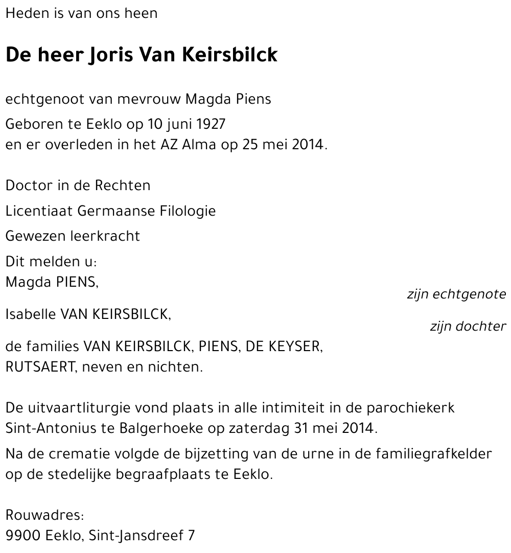 Joris Van Keirsbilck