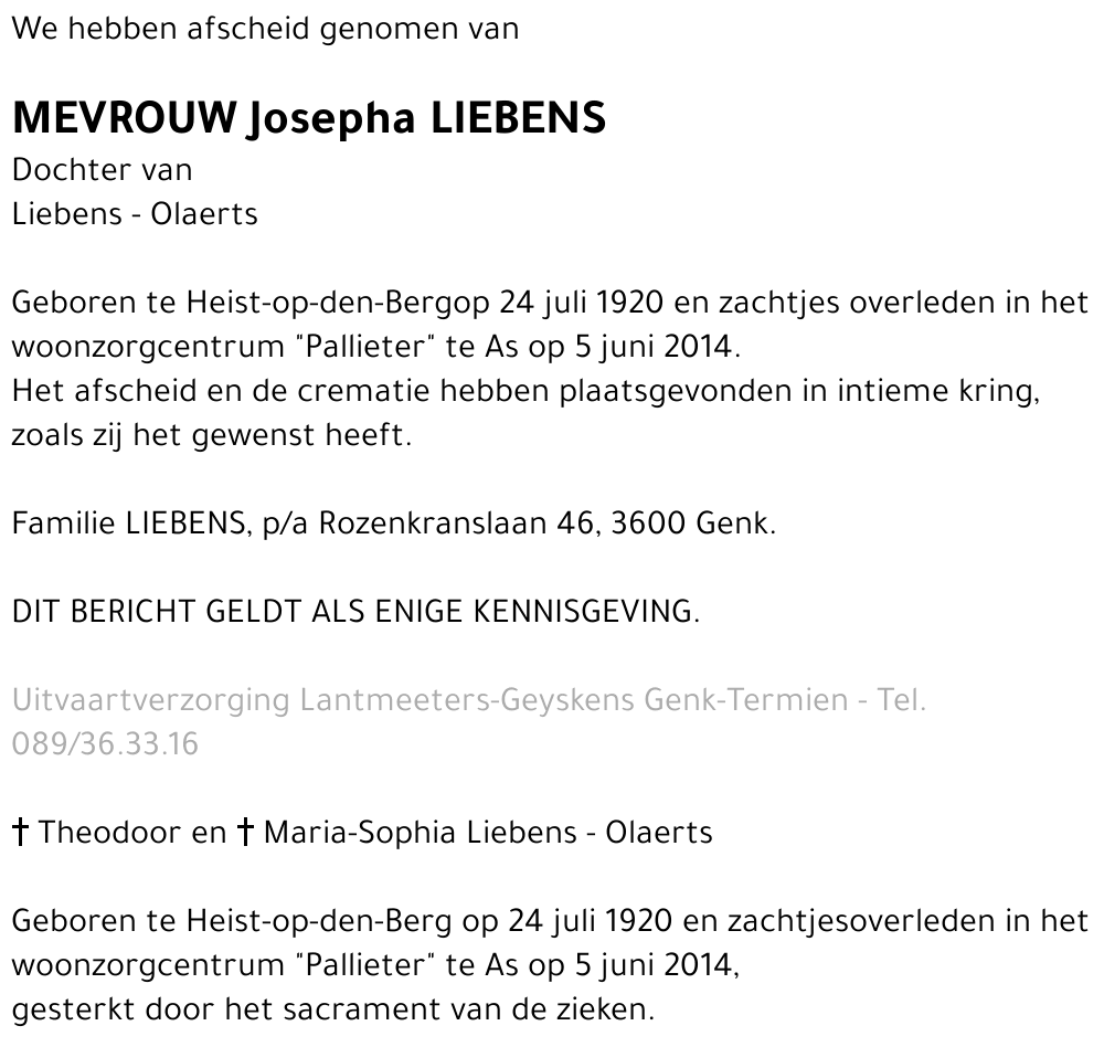 Josepha LIEBENS