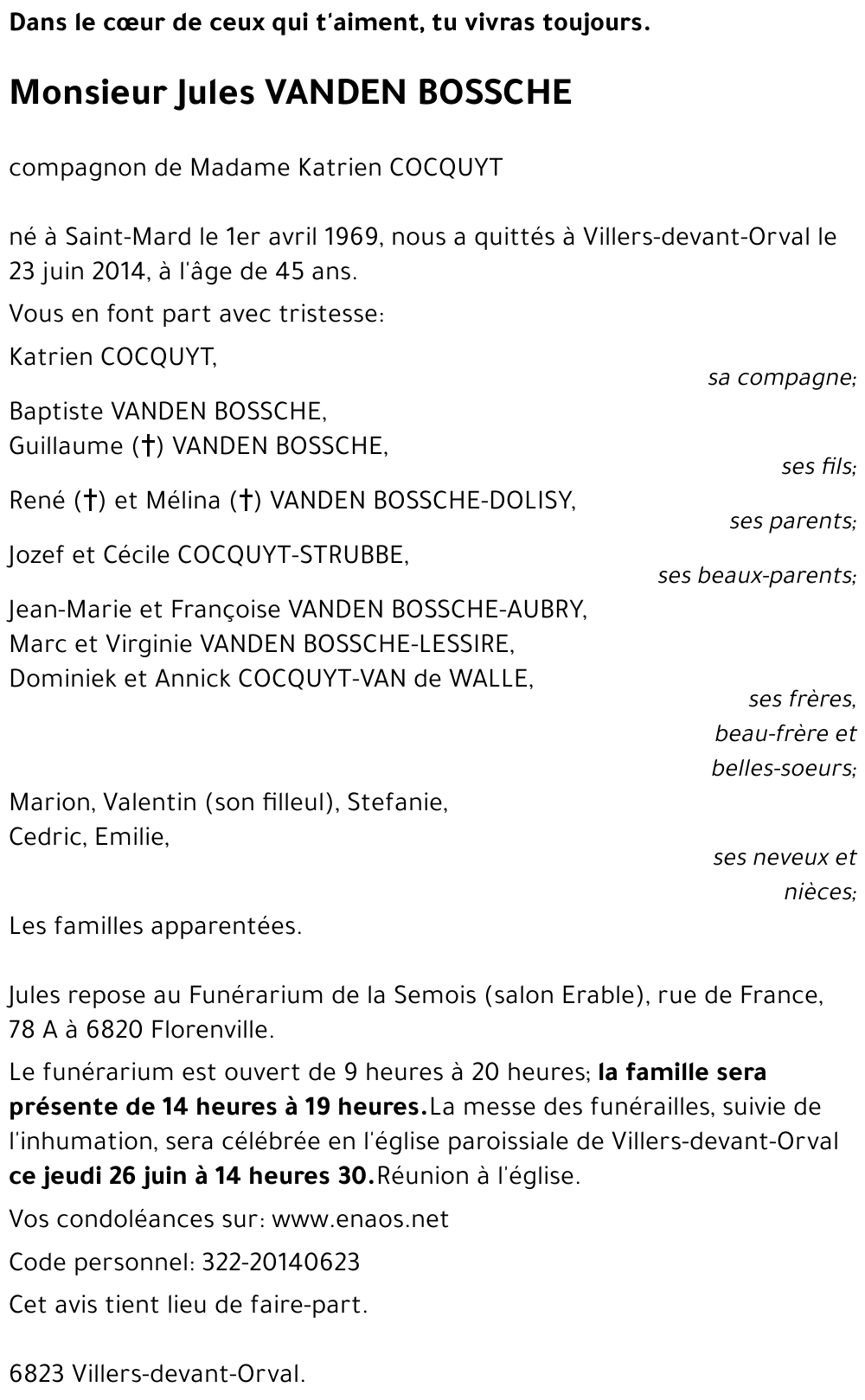 Jules VANDEN BOSSCHE