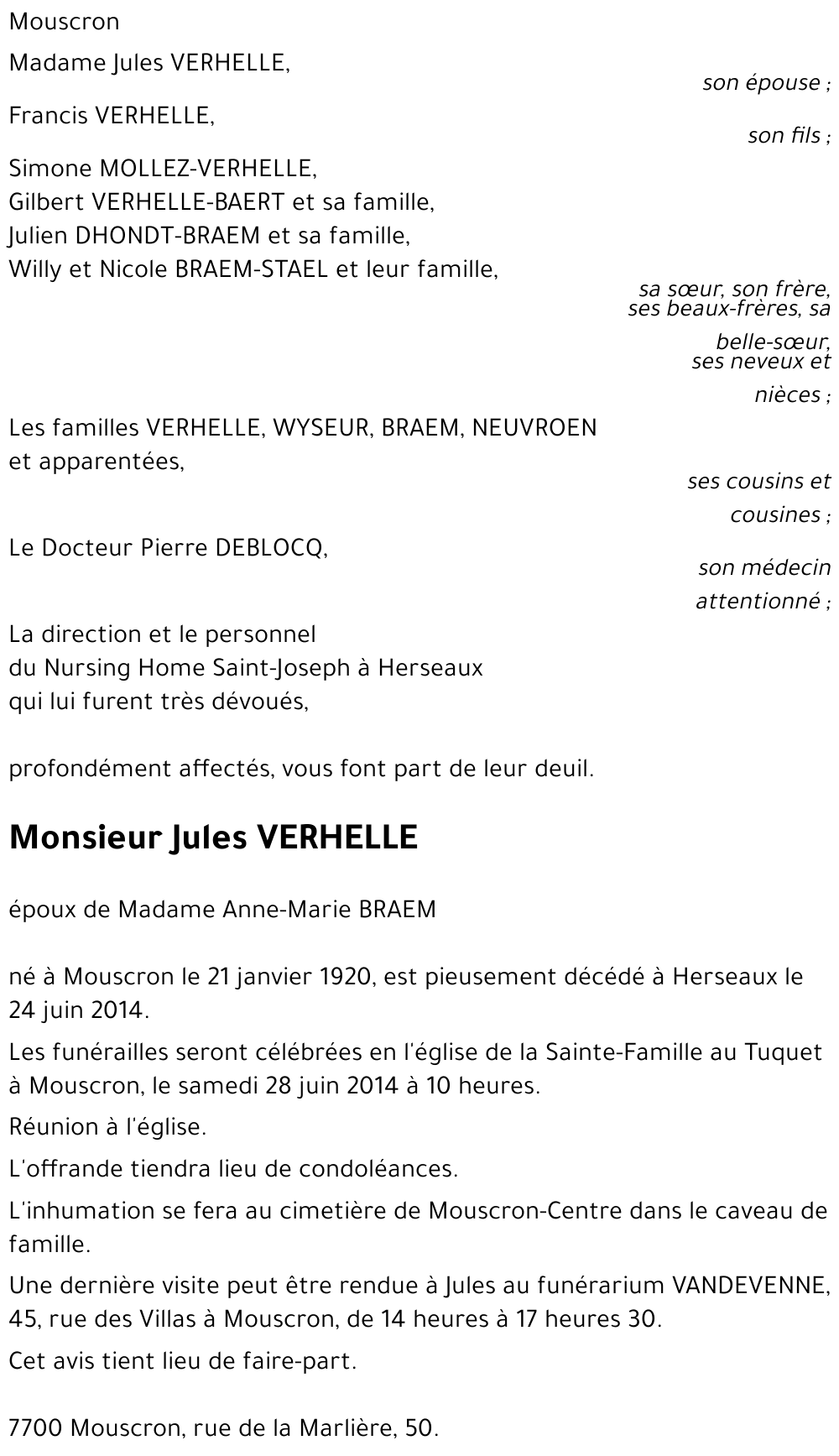 Jules VERHELLE