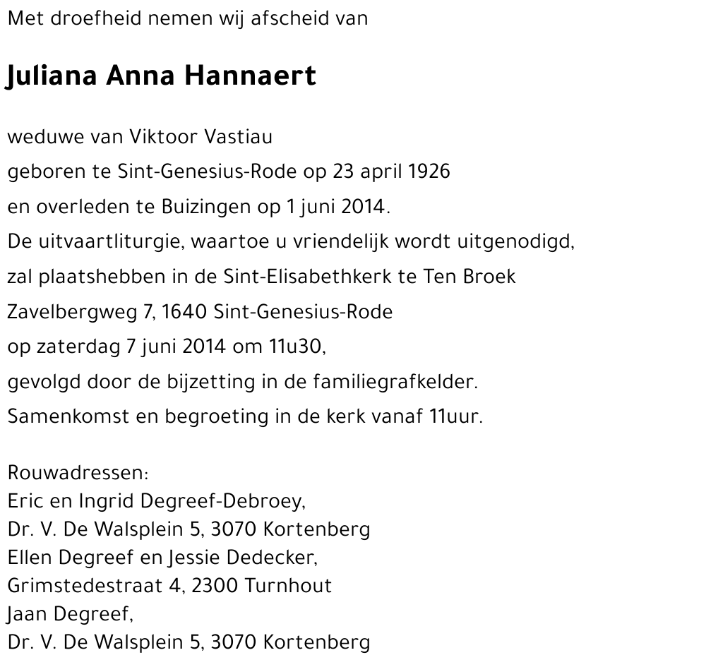Juliana Anna Hannaert