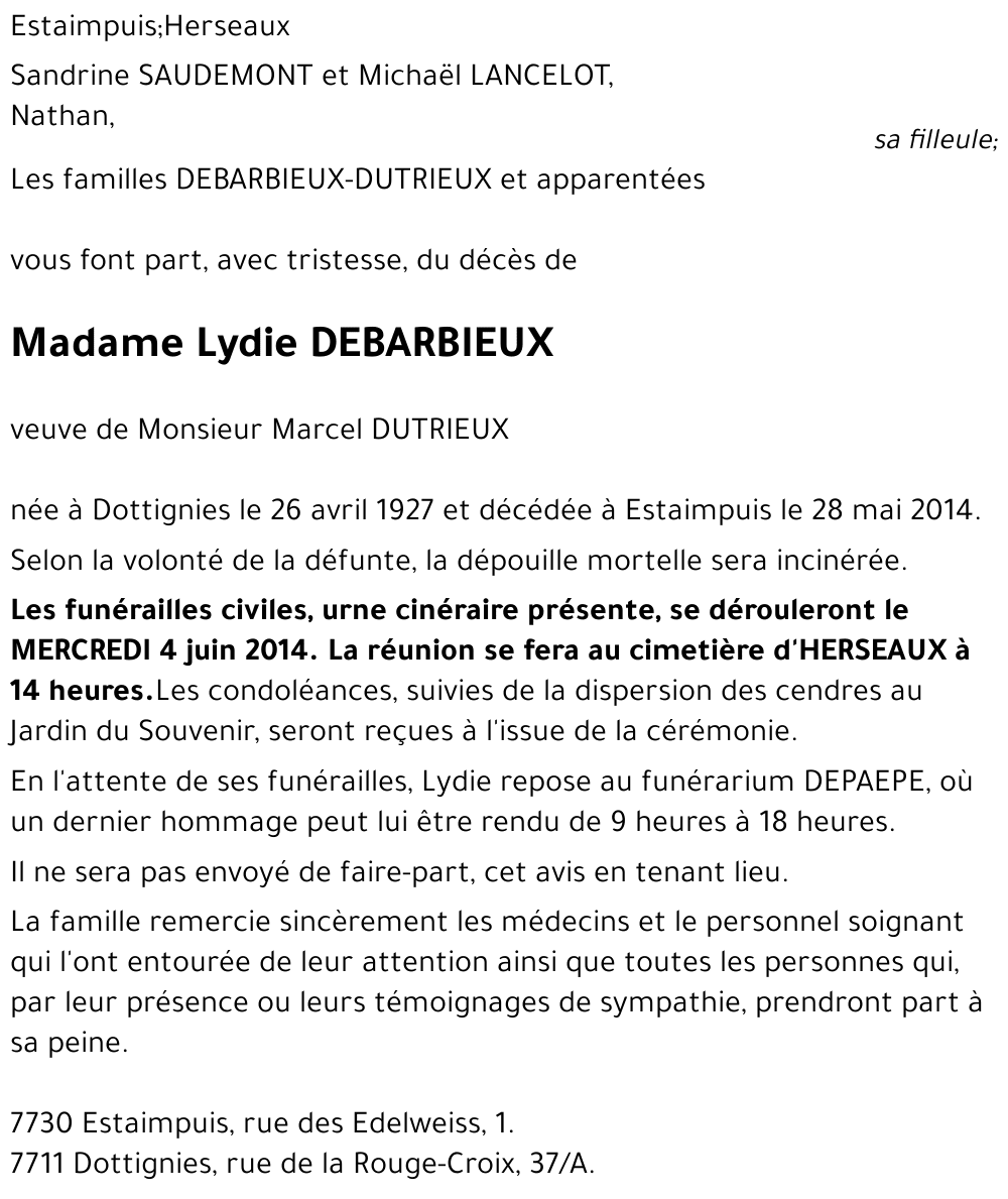 Lydie DEBARBIEUX