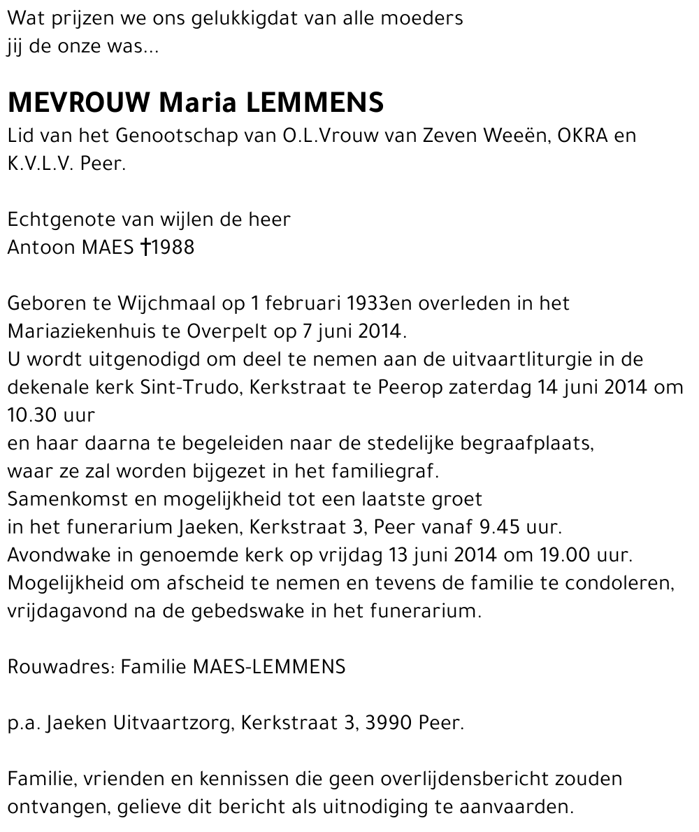 Maria LEMMENS