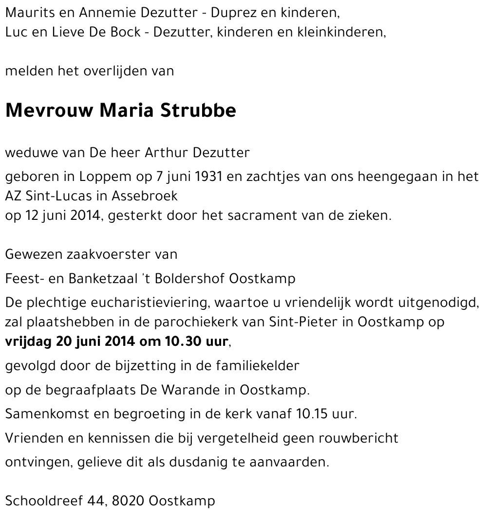 Maria Strubbe