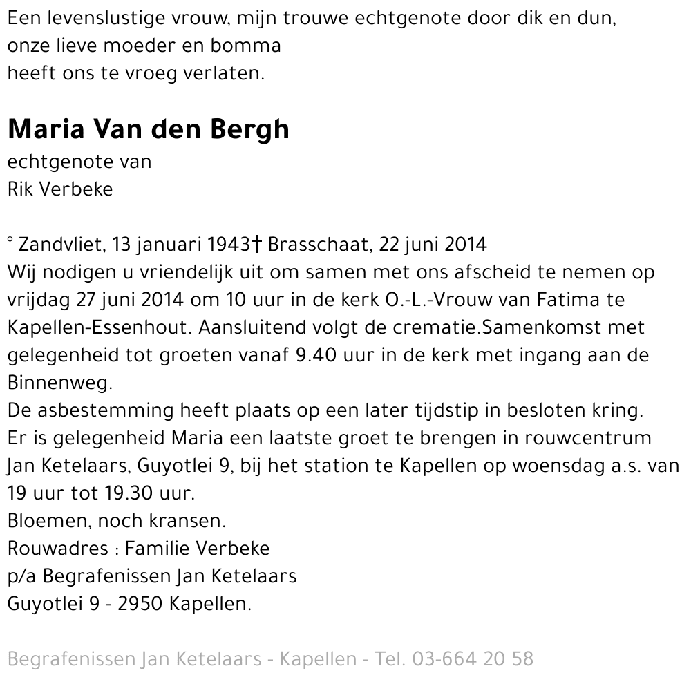 Maria Van den Bergh