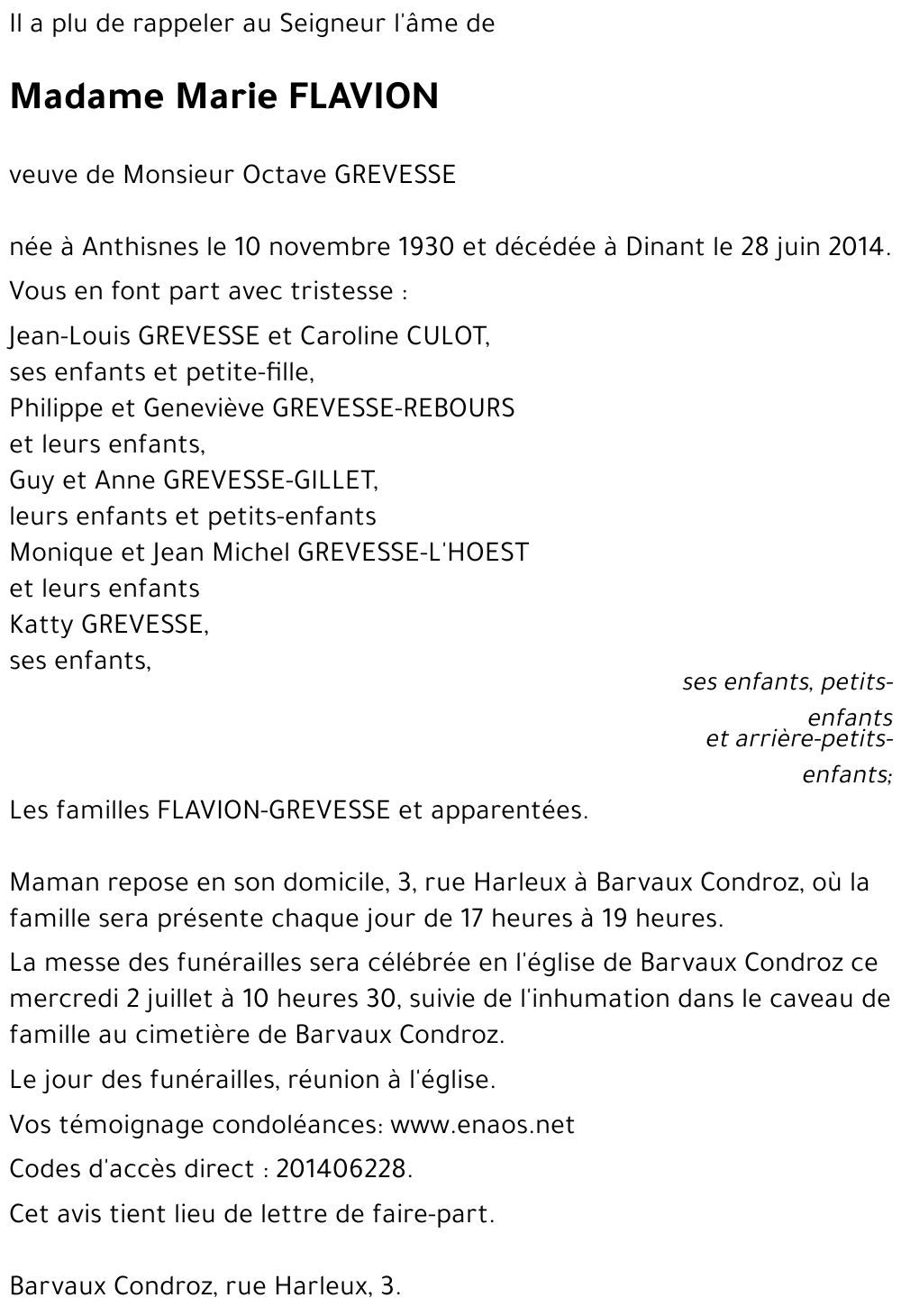 Marie FLAVION