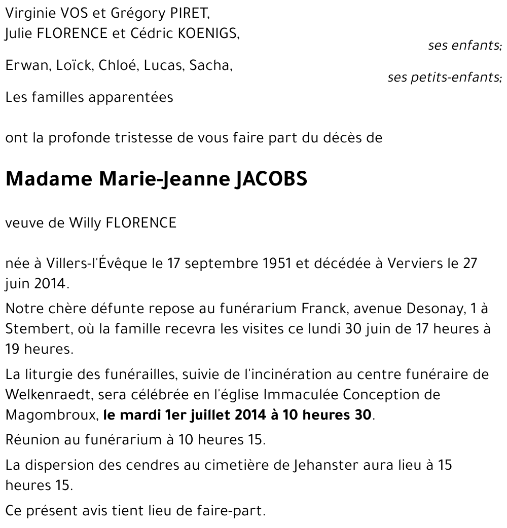 Marie-Jeanne JACOBS
