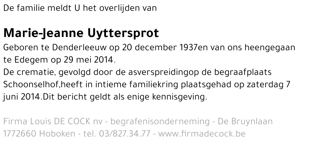 Marie-Jeanne Uyttersprot